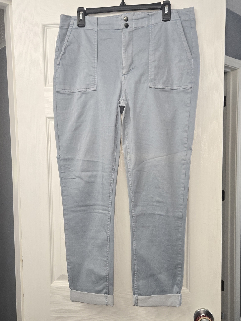 Tinsel Light Blue Cuffed Pants with Front Patch Pockets